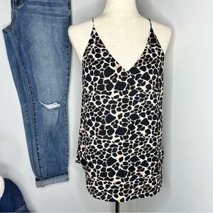 LOFT V-Neck Animal Print Cami/Tank Top size Medium Petite